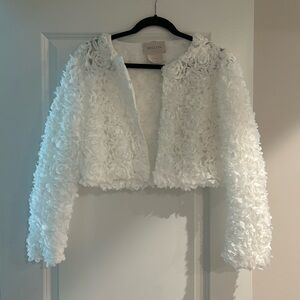 NWOT Anthropologie BHLDN Floral Bomber White